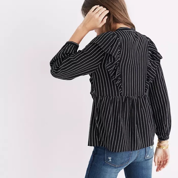 MADEWELL Silk Ruffle Front Top NWOT - Picture 5 of 11